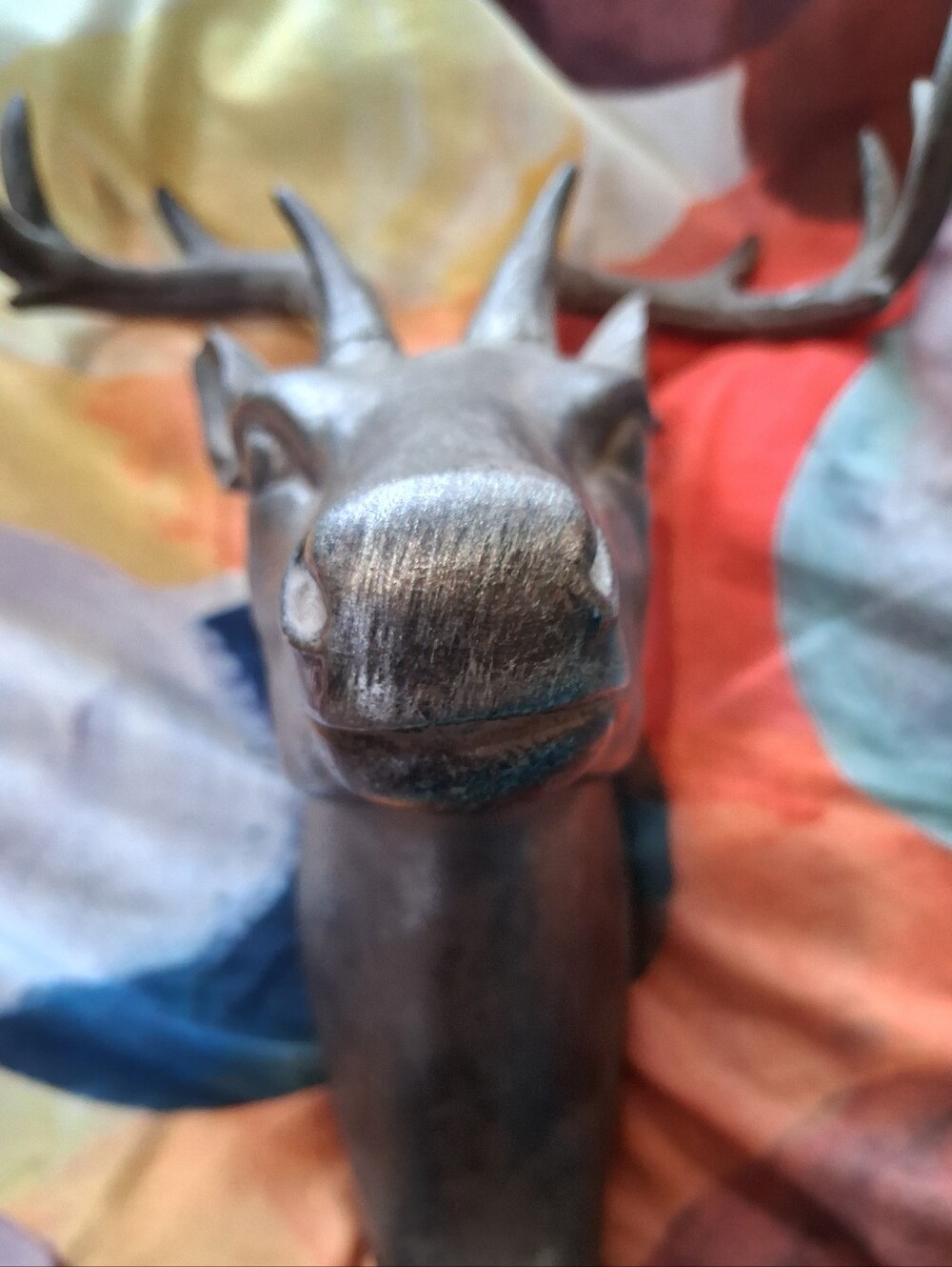 Rustic Brown Deer Head Wall Accent - Brown